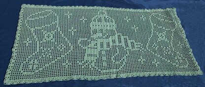 Christmas Stocking Table Runner Filet Crochet Pattern