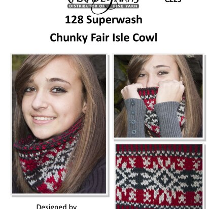 Chunky Fair Isle Cowl in Cascade Yarns 128 Superwash - C225 - Downloadable PDF