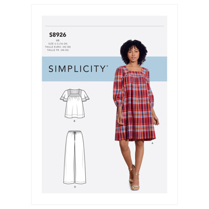 Simplicity Misses' Dress, Tops & Pants S8926 - Sewing Pattern