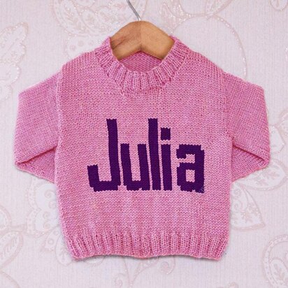 Intarsia - Julia Moniker Chart - Childrens Sweater