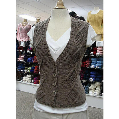 178 Greenwood Cabled Vest - Waistcoat Knitting Pattern for Women in Valley Yarns Northampton