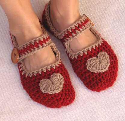 Mary Jane crochet slippers