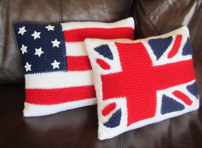 Union Jack 12"x16"/30x40cm knit pillow cover