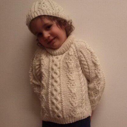 Donal Traditional Aran Jumper and Hat