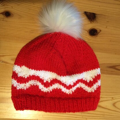 red & white hat