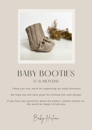 Long Cuffed Baby Booties