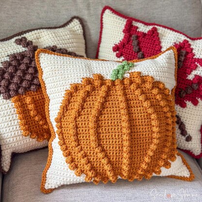 Bobble Stitch Pumpkin Pillow