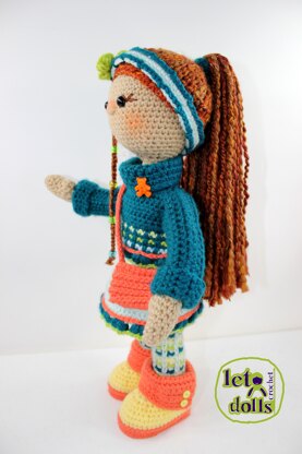 Crochet Doll Pattern, Amigurumi doll pattern, Small doll, 15"/38cm, Zoe