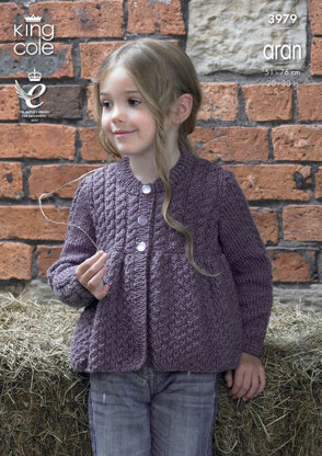 Cardigans in King Cole Big Value Aran - 3979