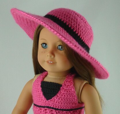 Wide Brim Sunhat - 18" American Girl Doll