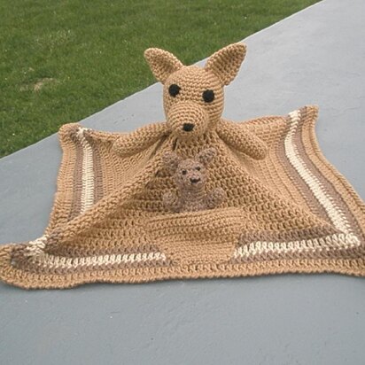 Kangaroo Lovey / Security Blanket with Bonus Joey Pattern