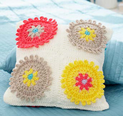 Colorful Cogs Afghan & Pillow in Bernat Super Value