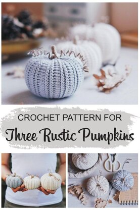 Fall Crochet Pattern for Three Harvest Pumpkins