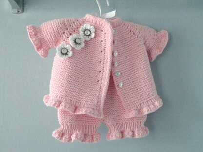 Knitting PATTERN Baby Girl Knitted Diaper Cover Baby Cardigan by Elena Mitchell