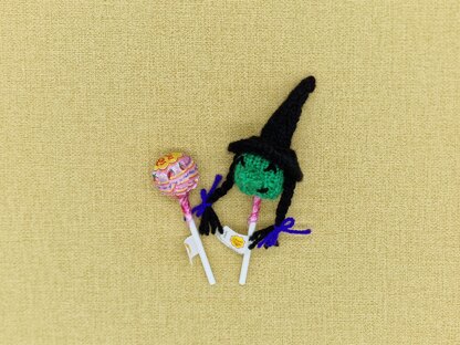PDF Halloween Knitting Pattern DK Lollipop Hats Decoration Gift Charity knit EASY Chupa-Chups Witch Pumpkin Frankenstein Sweet Sucker Savers