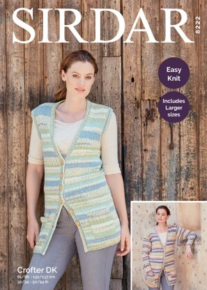 Cardigan and Waistcoat in Sirdar Crofter DK - 8222 - Downloadable PDF