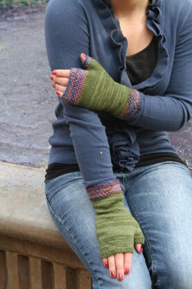 Koigu Linen Stitch Fingerless Gloves