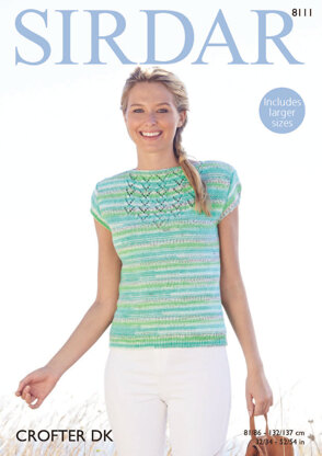 Slash Neck Top in Sirdar Crofter DK - 8111 - Downloadable PDF