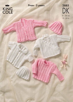 Cardigans, Sweater and Hat in King Cole Comfort Baby DK - 2885