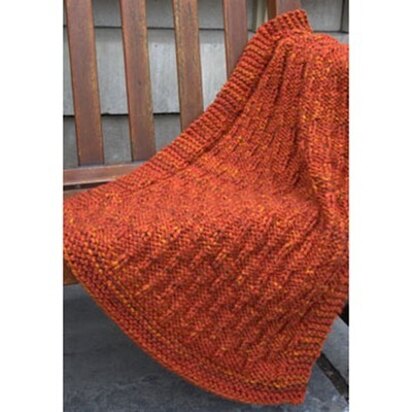 Vertical Lines Throw in Plymouth Yarn Encore Mega Colorspun - F663 - Downloadable PDF