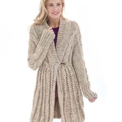 Galway Elongated Cardigan in Lion Brand Wool-Ease Thick & Quick - L40176