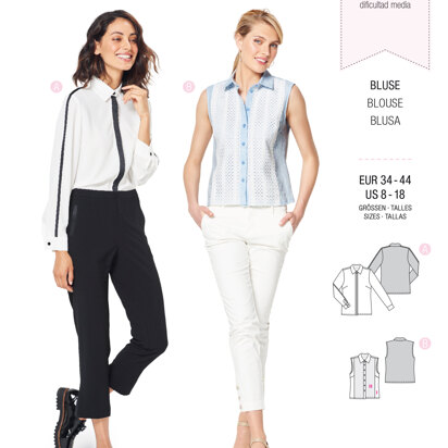 Burda Style Misses' Shirt B6327 - Paper Pattern, Size 8-18