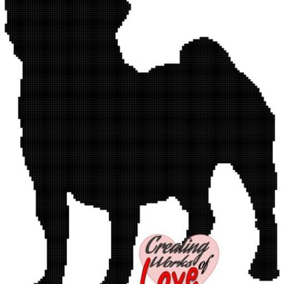 Pug Dog Silhouette Stitch graphgan