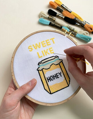 Wool and the Gang Sweet Like Honey Cross Stitch Kit