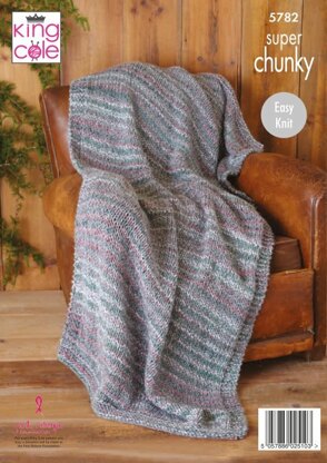 Blanket and Bed Runner in King Cole Christmas Super Chunky - P5782 - Leaflet