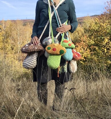 Crochet mushroom bag