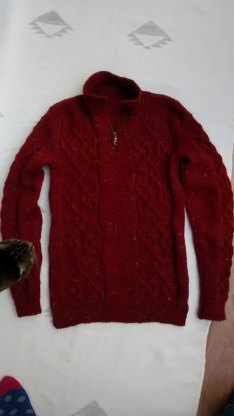 Men's tweedy aran sweater for student son