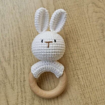 Bunny Crochet Pattern,Crochet Bunny Rabbit Pattern,Crochet Rattle,Crochet Toy Pattern