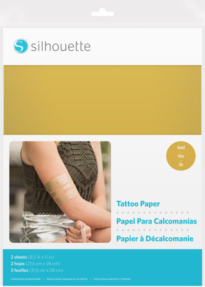 Silhouette America Silhouette 8.5"X11" Temporary Tattoo Paper 2/Pkg - Gold