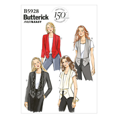 Butterick Misses' Vest and Jacket B5928 - Sewing Pattern