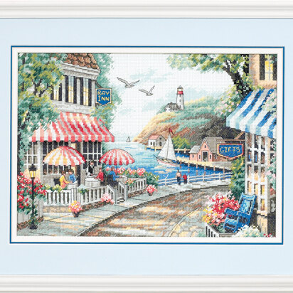 Dimensions Cafe by the Sea Cross Stitch Kit - 36cm x 25cm