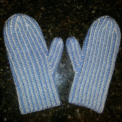 Mens Striped Mittens