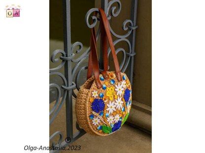 Bright summer bag with cornflowers