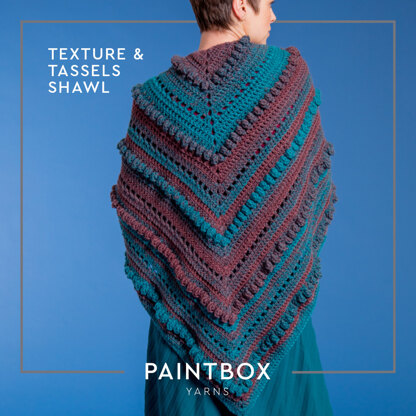 Texture & Tassels Shawl - Free Crochet Pattern for Women in Paintbox Yarns Ombré Aran Wool Touch