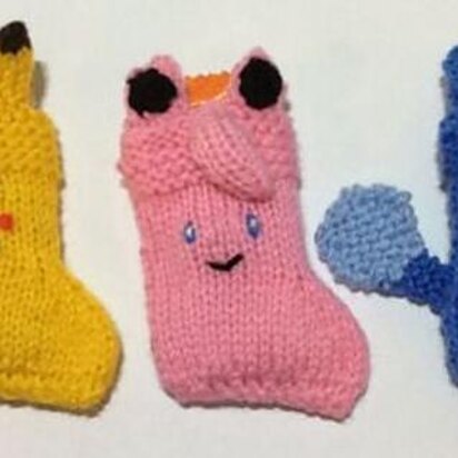Pokemon Faces Stockings - knitting pattern