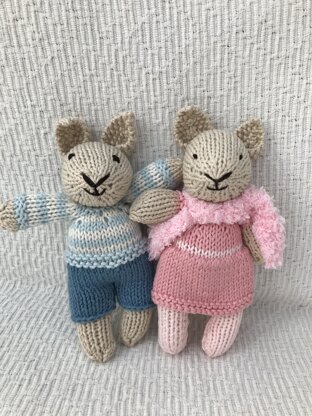 Mini girl bunny and bear