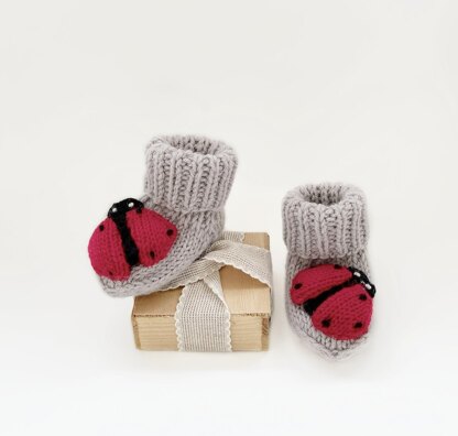 Baby socks with ladybugs applique