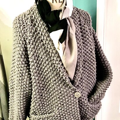 Super Chunky oversized moss stitch jacket - knitting pattern