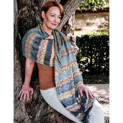 Trendsetter Yarns 6401D Impress & Nuance - Arrow Eyelet Striped Wrap PDF