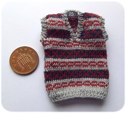 1:12th scale Mans striped Fairisle slipover