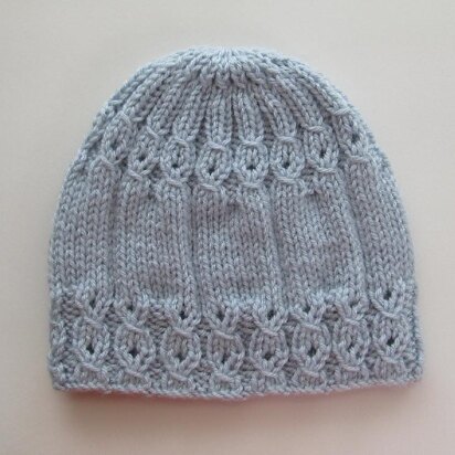 Blue Hat with Mock Cables for a Lady