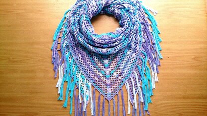 Multicolor ray shawl