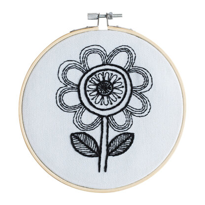 Cotton Clara Jane Foster Flower Embroidery Kit - 16cm 