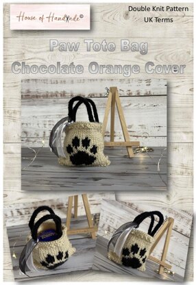 Paw Tote Bag Chocolate Orange Cover Knitting Pattern