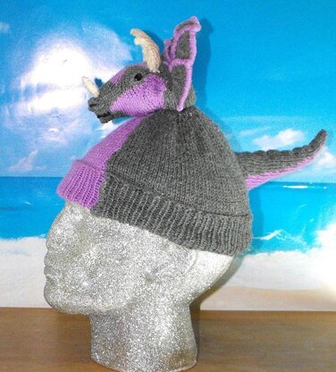 TRACY TRICERATOPS BEANIE HAT KNITTING PATTERN