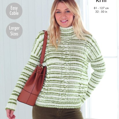 Sweaters in King Cole Stripe DK - 5597 - Downloadable PDF